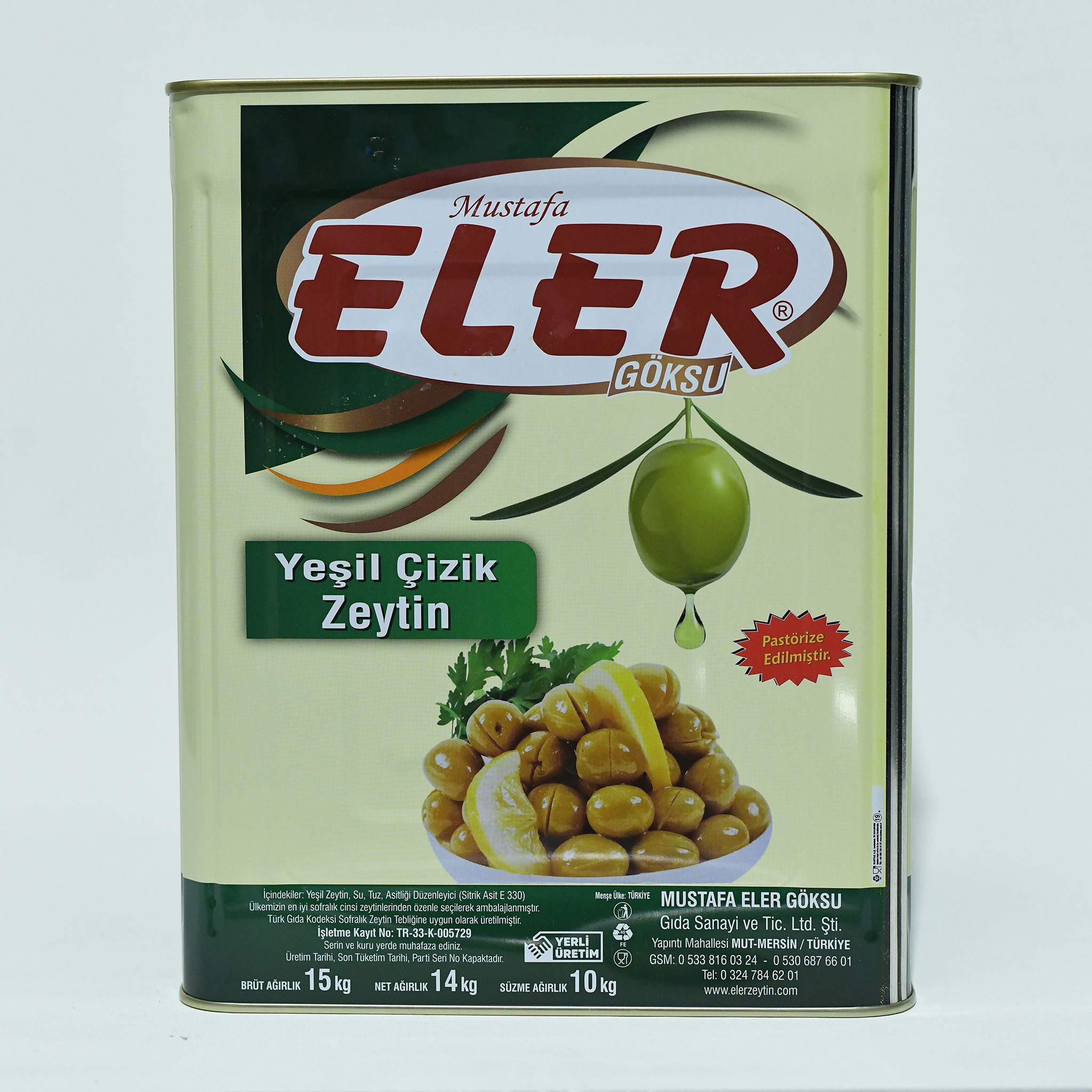 Eler Edremit Yeşil Çizik Zeytin 10KG (291 - 350 ) S XS
