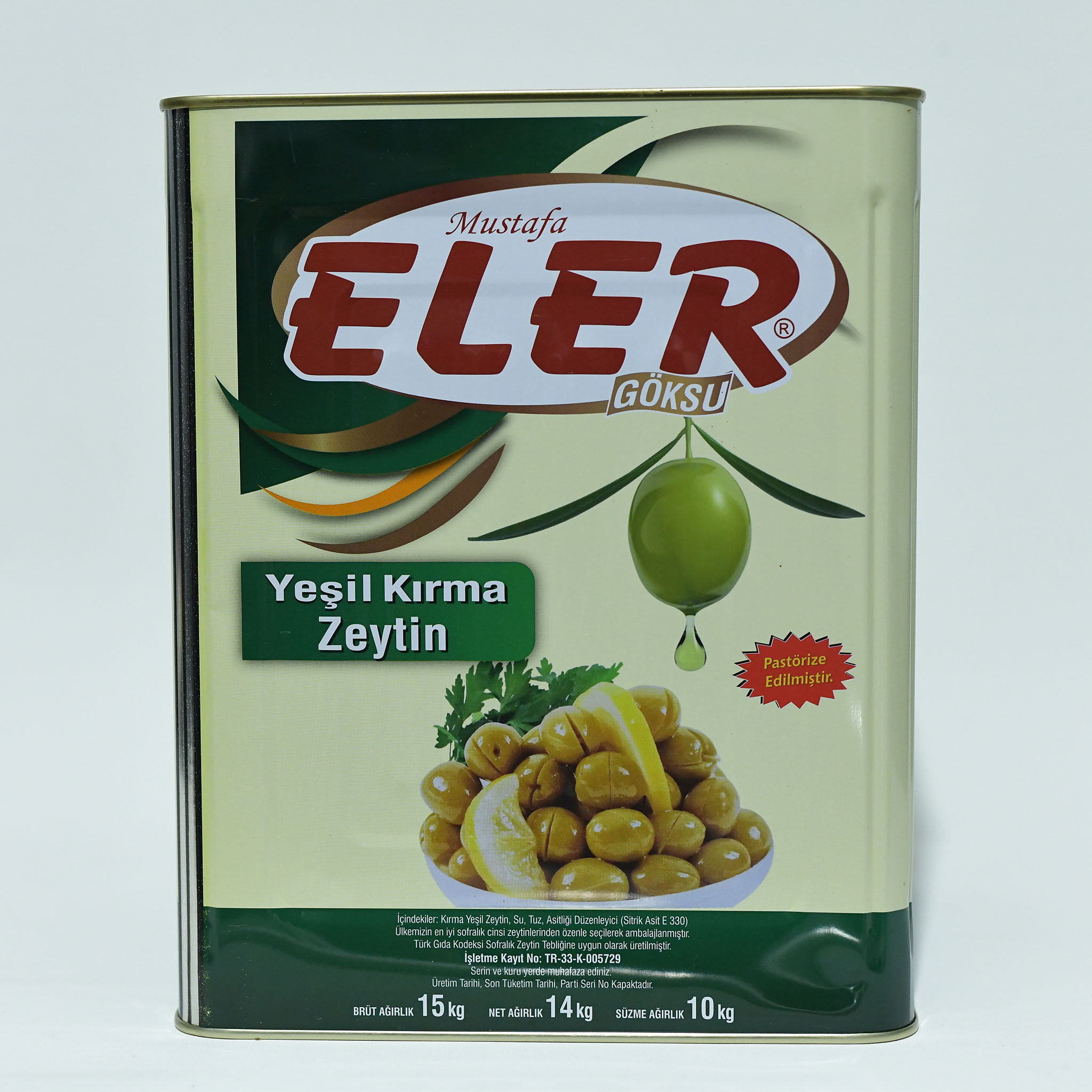 Eler Edremit Yeşil Kırma Zeytin 10KG (261 - 290 ) M