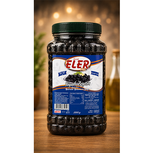 Eler Gemlik Salamura Yağlı Siyah Zeytin 2KG (261-290) M