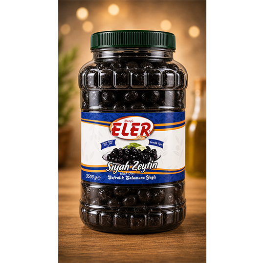 Eler Gemlik Salamura Yağlı Siyah Zeytin 3,50 KG (261-290) M