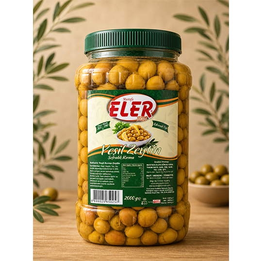 Eler Edremit Yeşil Kırma Zeytin 2KG (261 - 290 ) M
