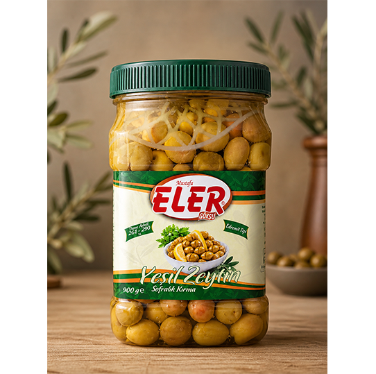 Eler Edremit Yeşil Kırma Zeytin 900gr (261 - 290 ) M